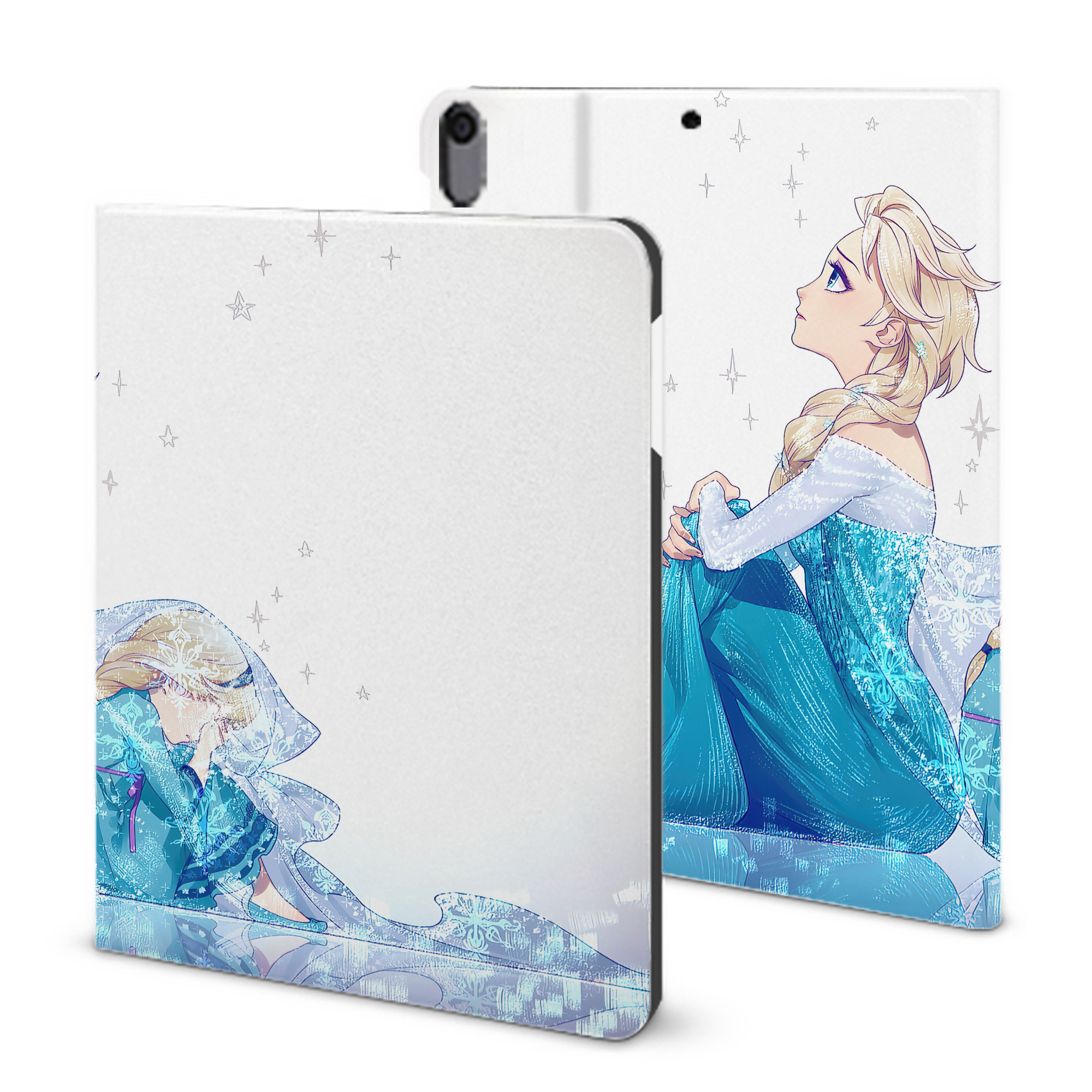 （画像用） アナと雪の女王 アンナ エルサ Frozen Anna Elsa IPad ケース ブック型 PUレザー TPU 耐衝撃 軽量 薄型 ペン収納なし 全面保護 IPad 各モデル対応